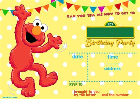 Elmo Invitation Template Free